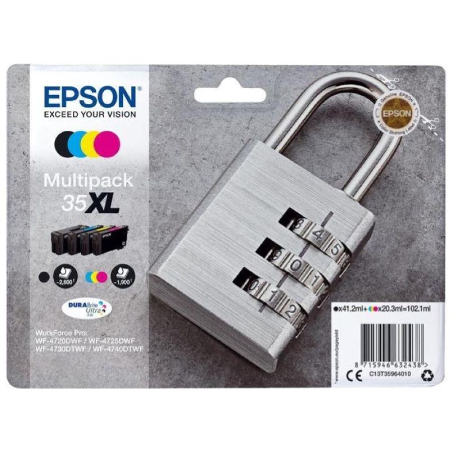 Epson 35 xl multipack cartuccia ink nero + ciano + magenta + giallo