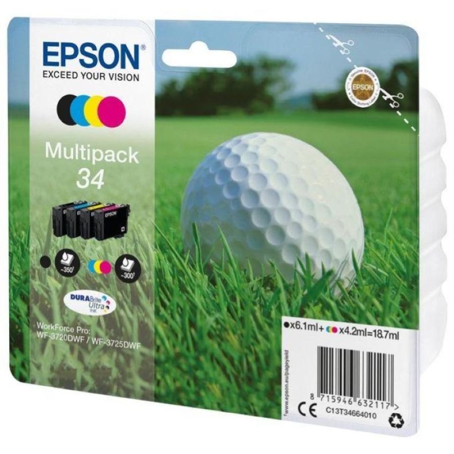 Epson multipack 34 cartucce ink nero + ciano + magenta + giallo