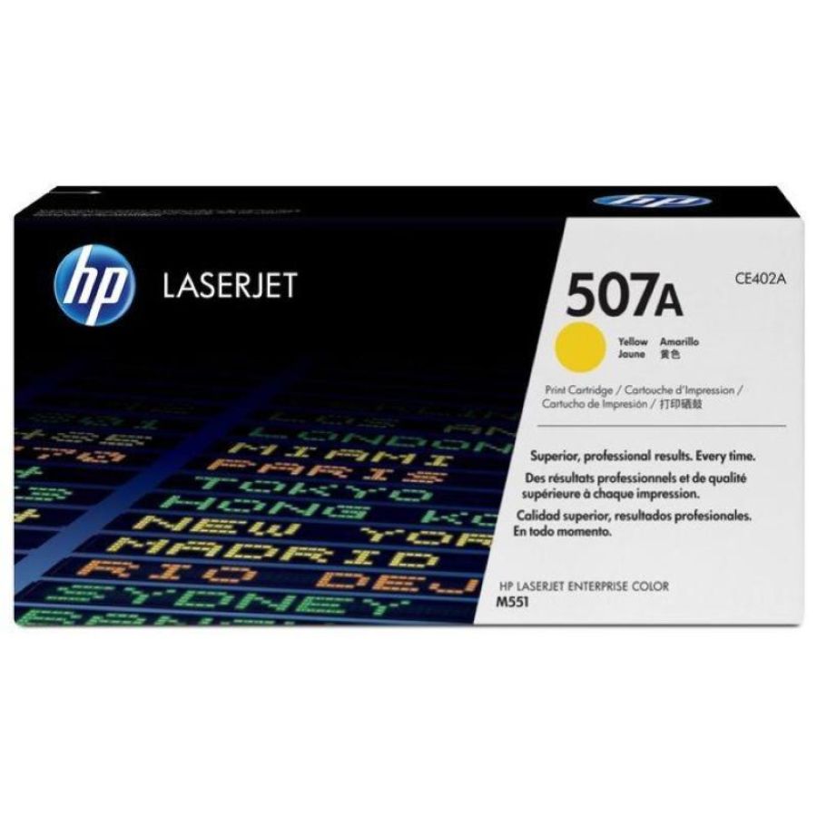 Hp 507a toner giallo per lj enterprise 500color m551dn-m551xh-color laserjet m570dn-laserjet m570dw-laserjet 500 m575dn-color laserjet m575f mfp garanzia italia (ce402a)
