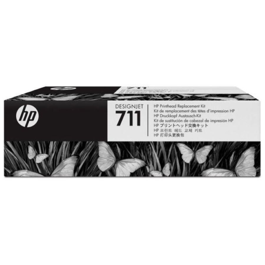 Hp 711 kit ricambio testina nero + multicolor per designjet t520 eprinter da 610mm- t520 eprinter 914mm garanzia italia (c1q10a)