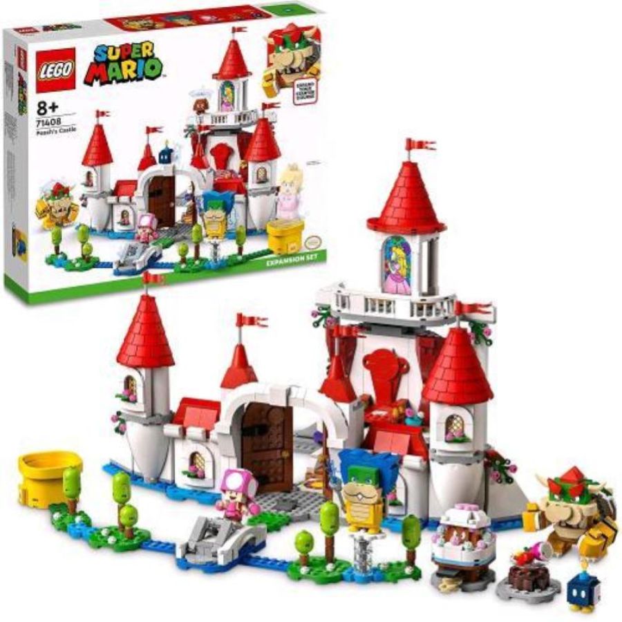 Lego super mario pack espansione castello di peach con bowser ludwig goomba e 5 minifigure