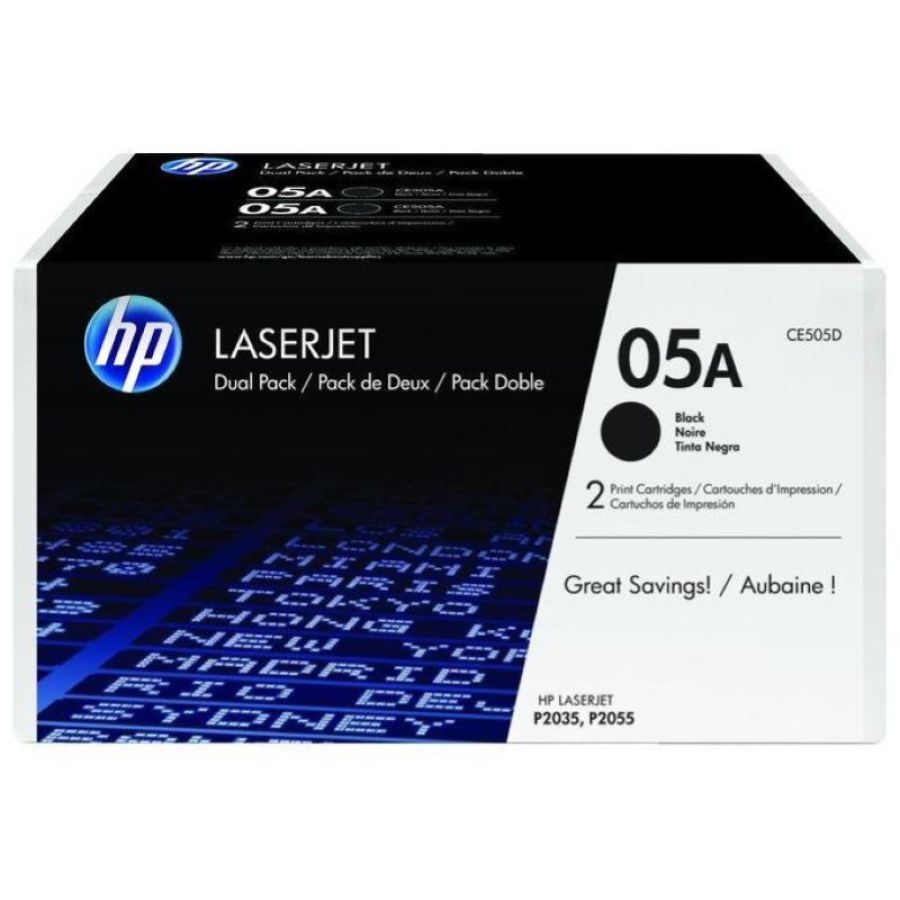 Hp 05d toner 2.300 pag nero 2pz