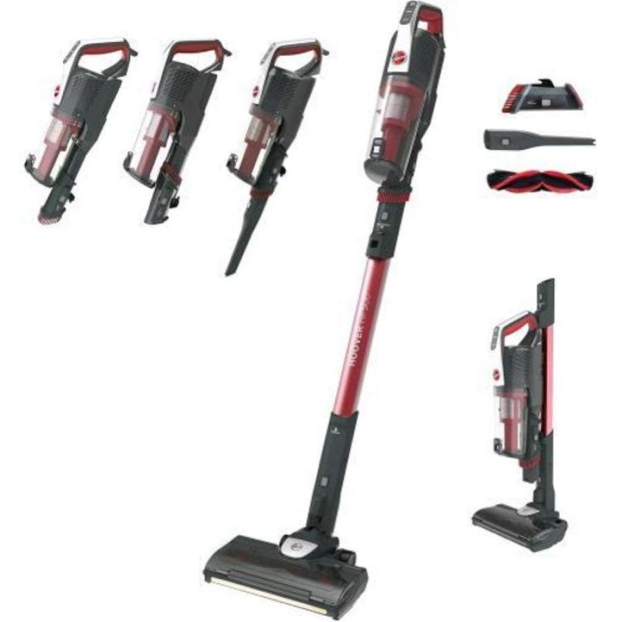 Hoover hf522sth 011 scopa elettrica senza sacco e senza filo tecnologia ciclonica capacita` 0.45 lt rosso grigio
