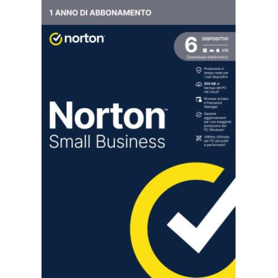 Norton small business 250gb it 1 user 6 device 12 mesi box
