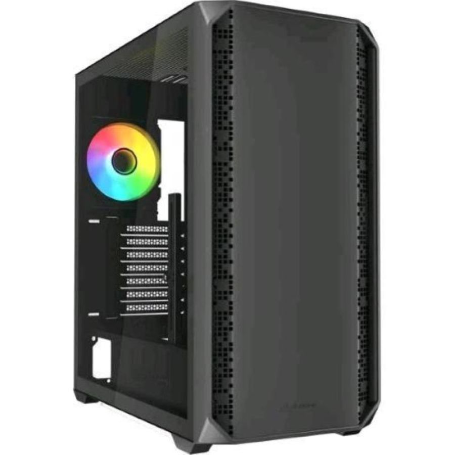 Sharkoon ak2 rgb midi tower atx u3 pannello laterale in vetro temperato 1 x usb-c 2 x 120mm argb fan nero