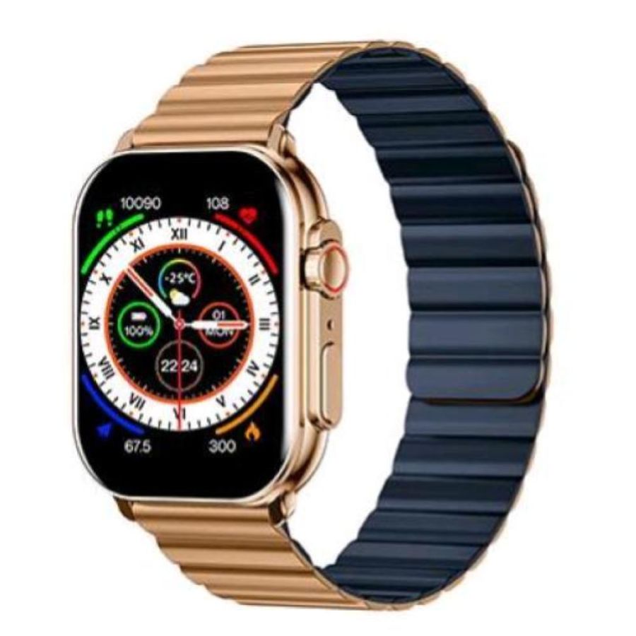 Imiki sf1 smartwatch 2.01 touch screen cardiofrequenzimetro monitoraggio dello stress cassa rose gold cinturino rose gold blu