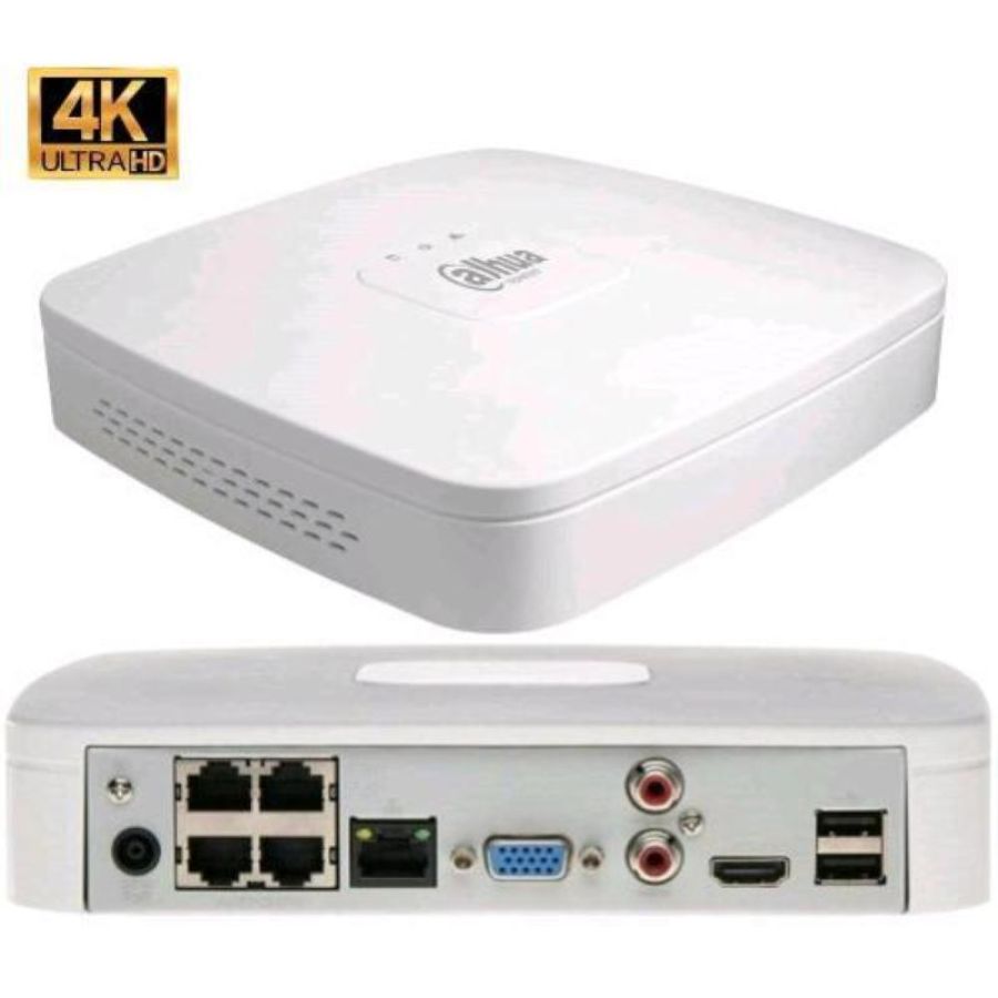 Dahua nvr4108-4ks3(960g) nvr 8 canali 4k 12mpx 960gb ip vga + hdm eptz con ssd 960gb incluso