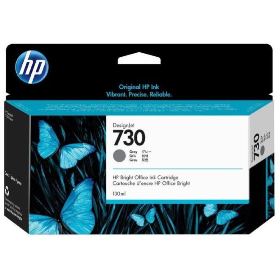 Hp 730 cartuccia inchiostro originale 130 ml grigio designjet t1700, t1700 postscript, t1700dr, t1700dr postscript