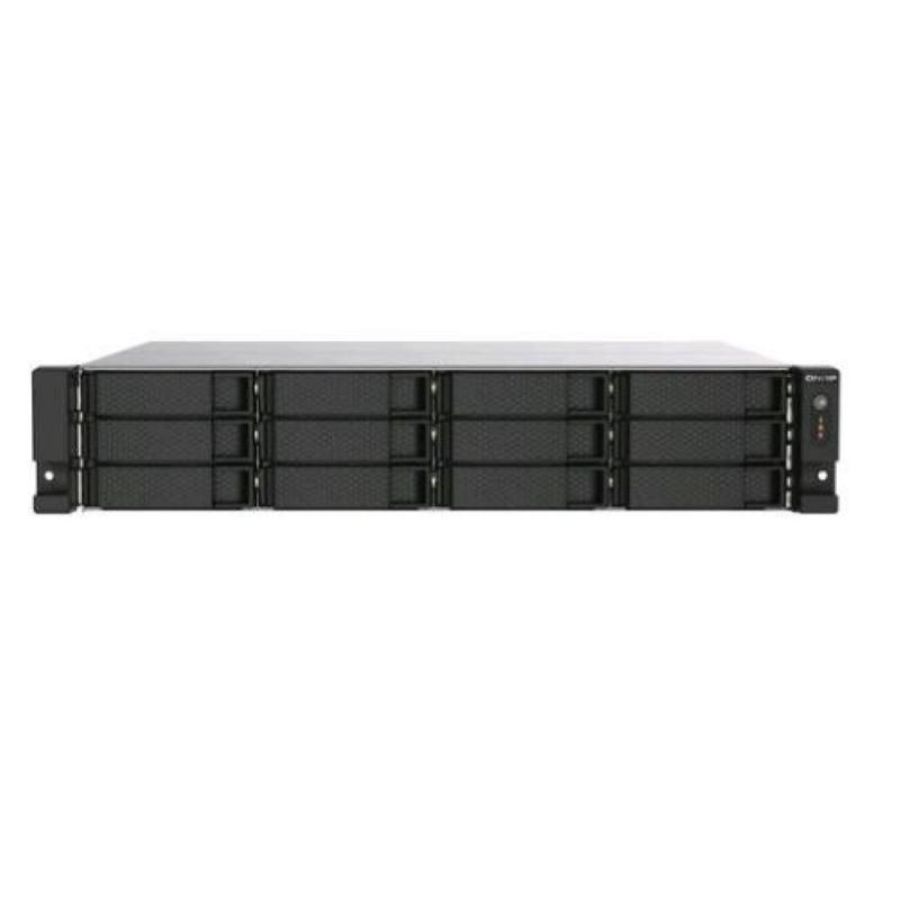 Qnap ts-1273au-rp-8g nas chassis rack 2u amd ryzen embedded v1500b 2.2ghz ram 8gb-12bay hdd/ssd 2.5/3.5-2xrj-45 black