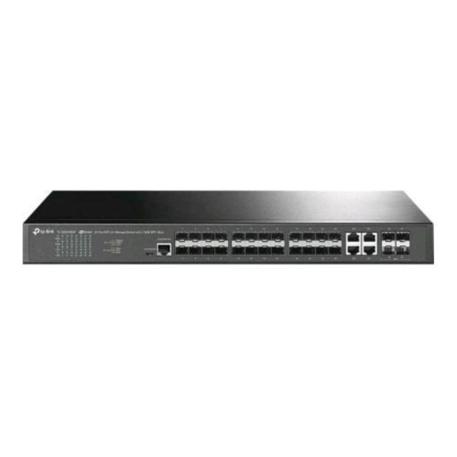 Tp-link jetstream tl-sg3428xf v1 switch gestito l2+ -20 x gigabit sfp + 4 x combo gigabit sfp/rj-45 + 4 x 10 gigabit sfp+ (uplink) montabile su rack nero