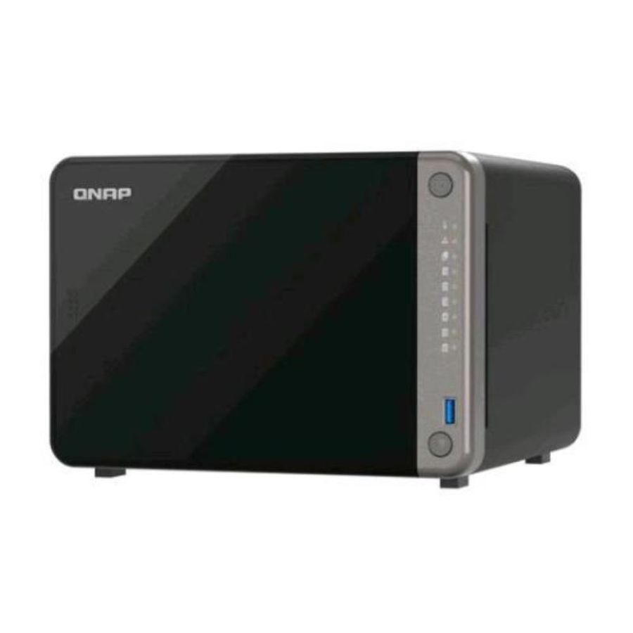 Qnap ts-ai642-8g nas chassis tower arm cortex-a76 quad-core ram 8gb 6 bay hdd sata iii 2.5/3.5 hot swap 2 porte lan rj-45 black