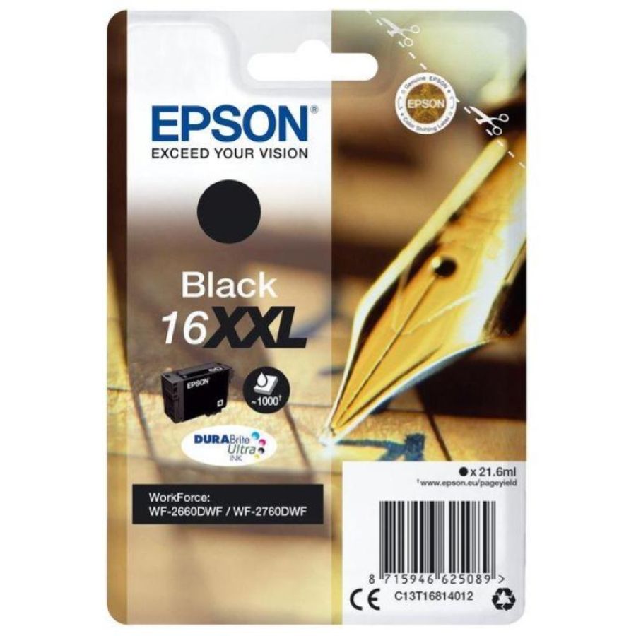 Epson singlepack black 16xxl durabrite ultra ink cartuccia d`inchiostro nero