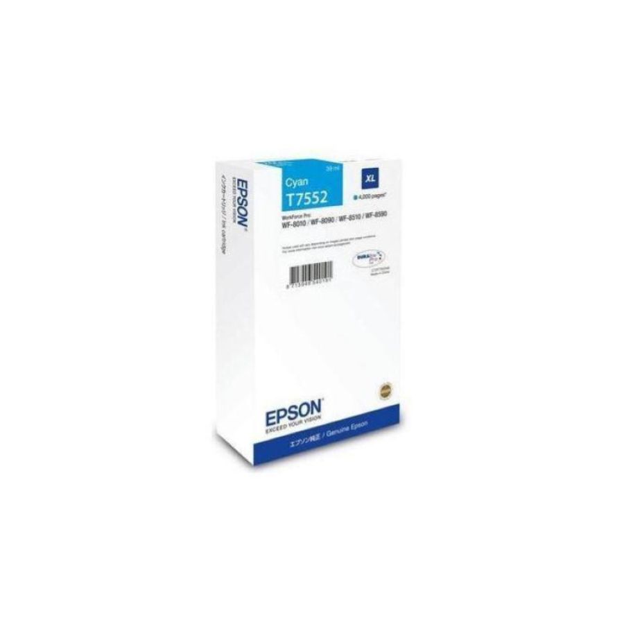 Epson t7552 durabrite pro cartuccia ink ciano xl 39 ml per workforce pro wf-8010, wf-8090, wf-8090 d3twc, wf-8510, wf-8590, wf-8590 d3twfc