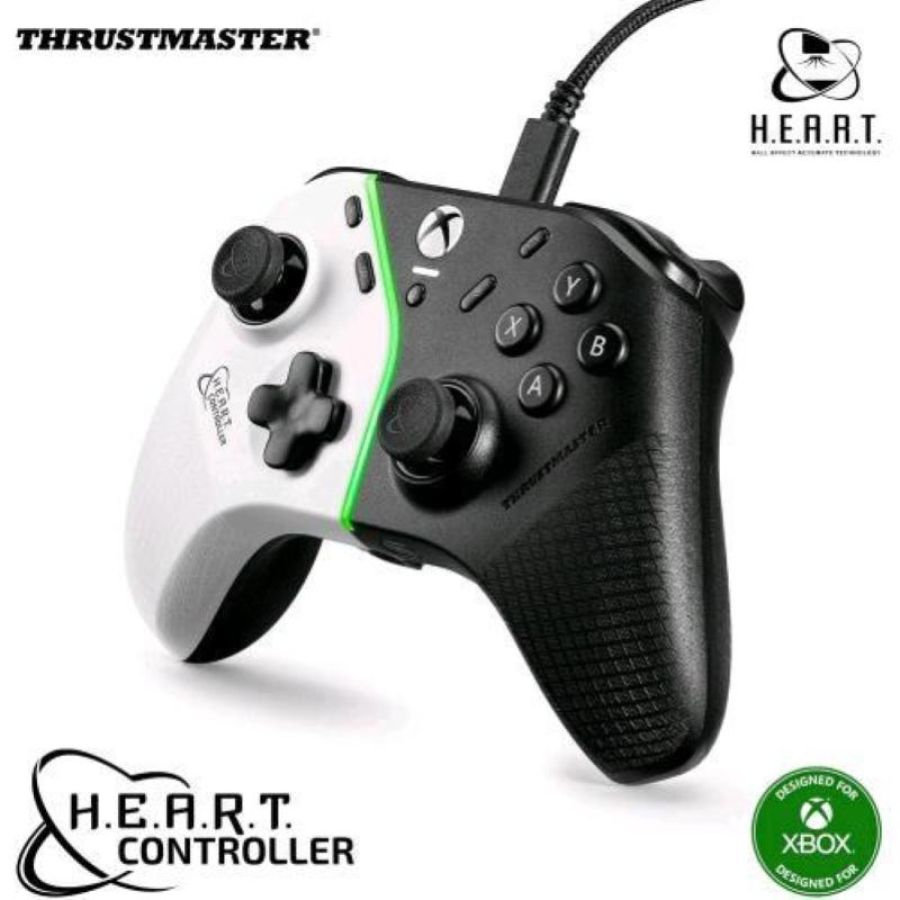 Thrustmaster heart controller rgb gamepad effetto hall con tecnologia h.e.a.r.t. anti-deriva per xbox serie x|s e pc bianco nero