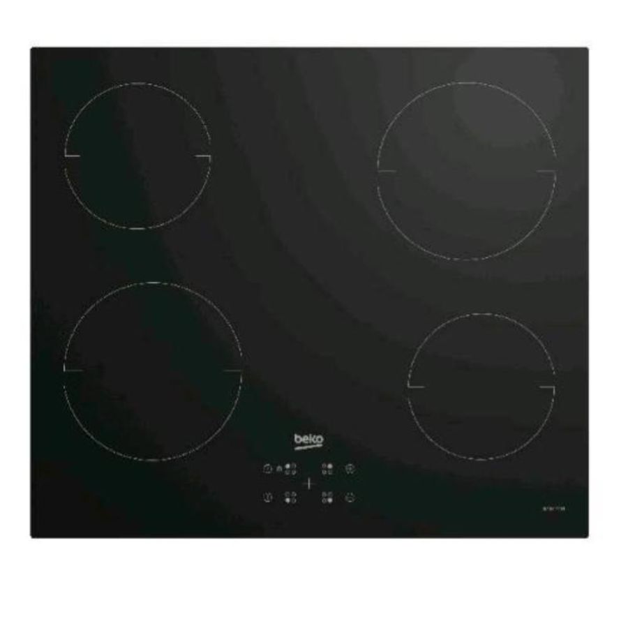 Beko hii64401qt piano cottura a induzione 60cm 4 zone piano in vetro nero