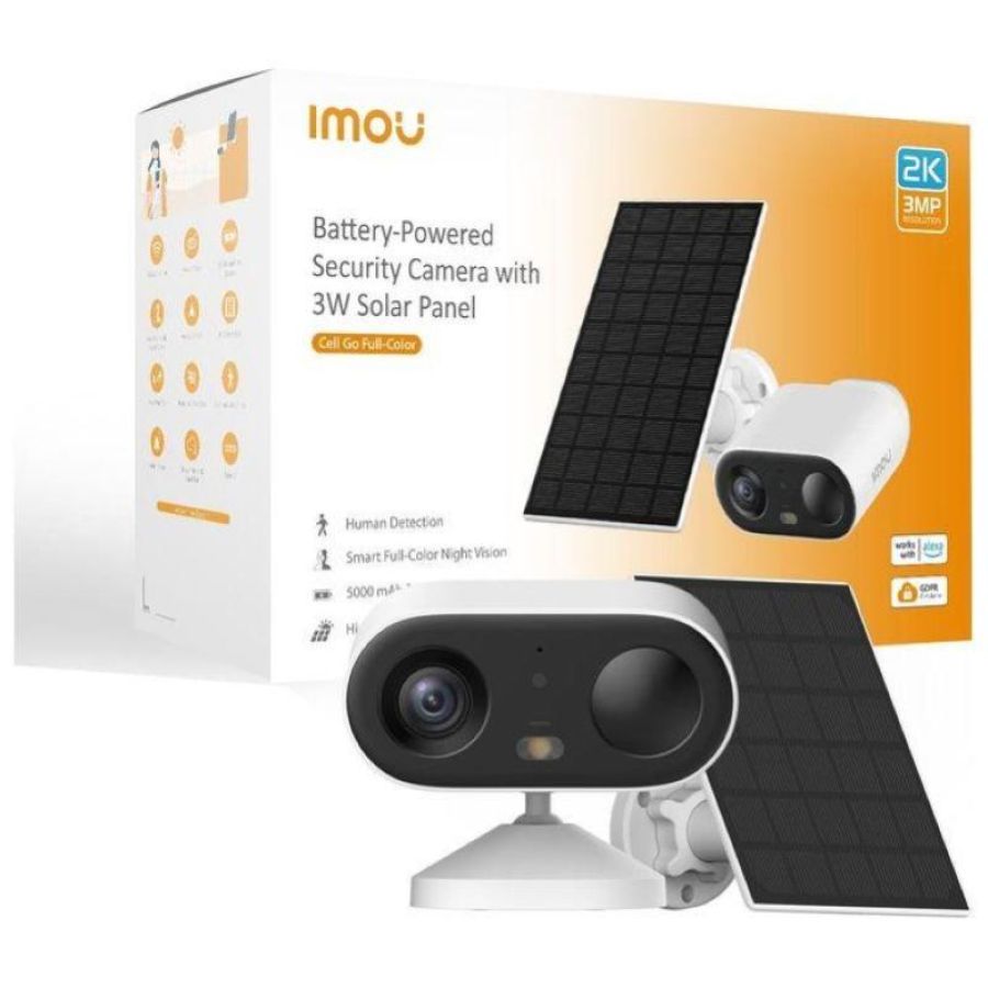 Imou security cameras cell go full color kit telecame 2k (3mp) pannello solare
