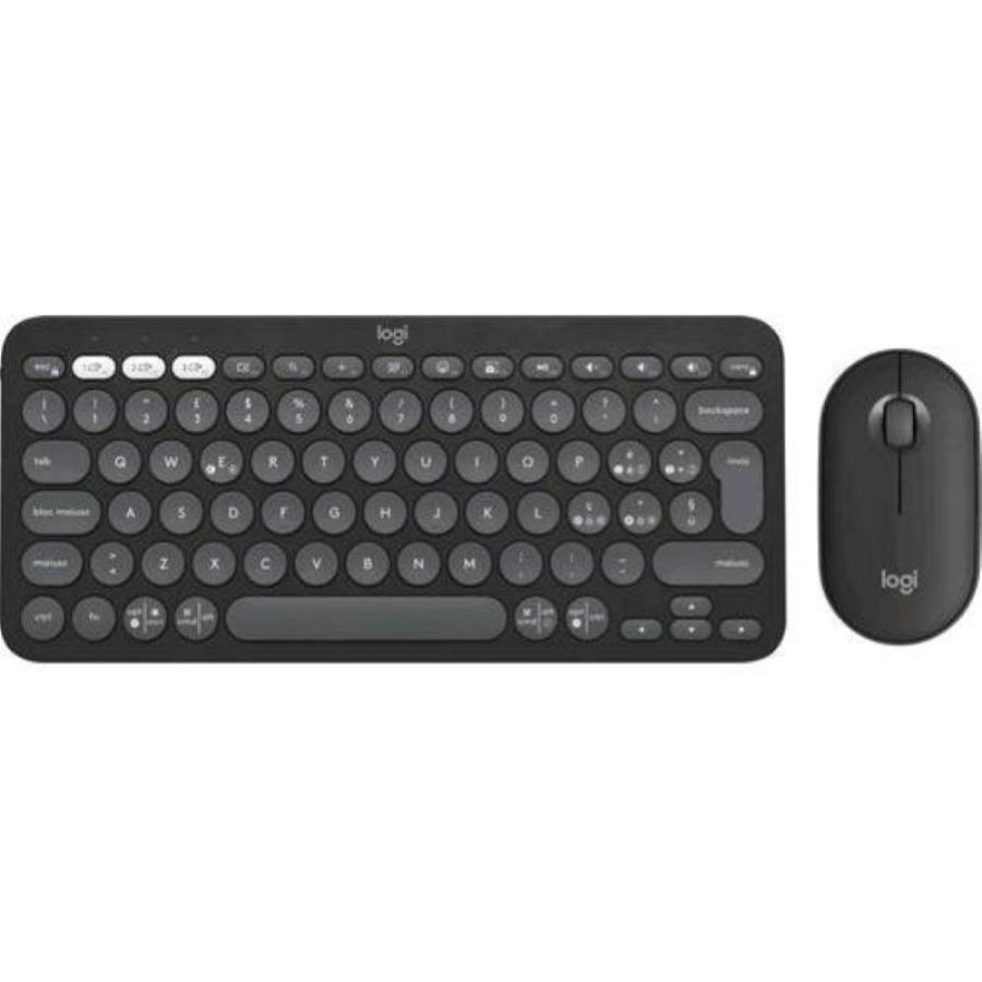 Logitech pebble 2 combo tastiera mouse incluso rf senza fili bluetooth qwerty indiano grafite