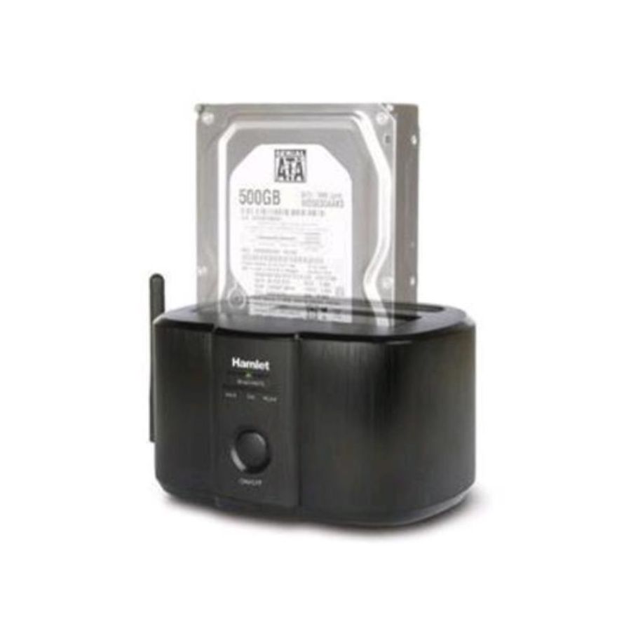 Hamlet hxddwifi docking station per hdd sata 2.5/3.5 max 4tb connessioni usb 3.0 + wireless colore nero