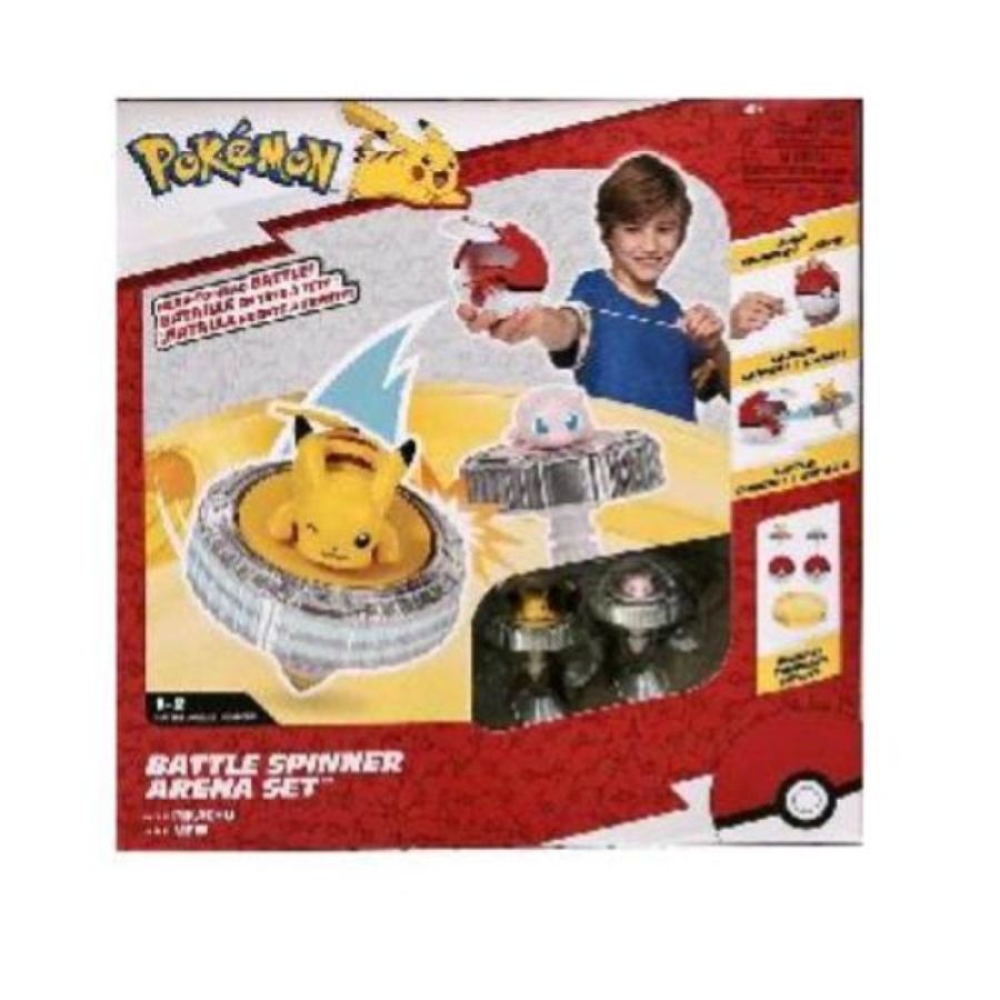 Rei toys pokemon arena di combattimento con trottole e 2 personaggi