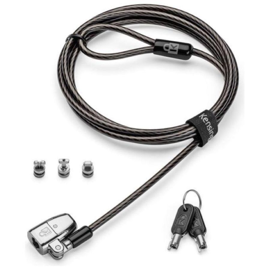 Kensington lucchetto con chiave clicksafe 2.0 3 in 1 per dispositivi con slot t-bar standard nano o wedge cavo 1.8 mt nero