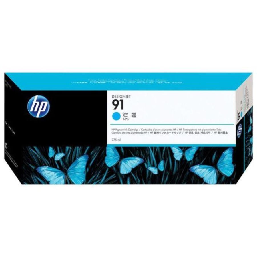 Hp 91 c9467a, cartuccia originale hp da 500 pagine, compatibile con la stampante hp designjet z6100, ciano