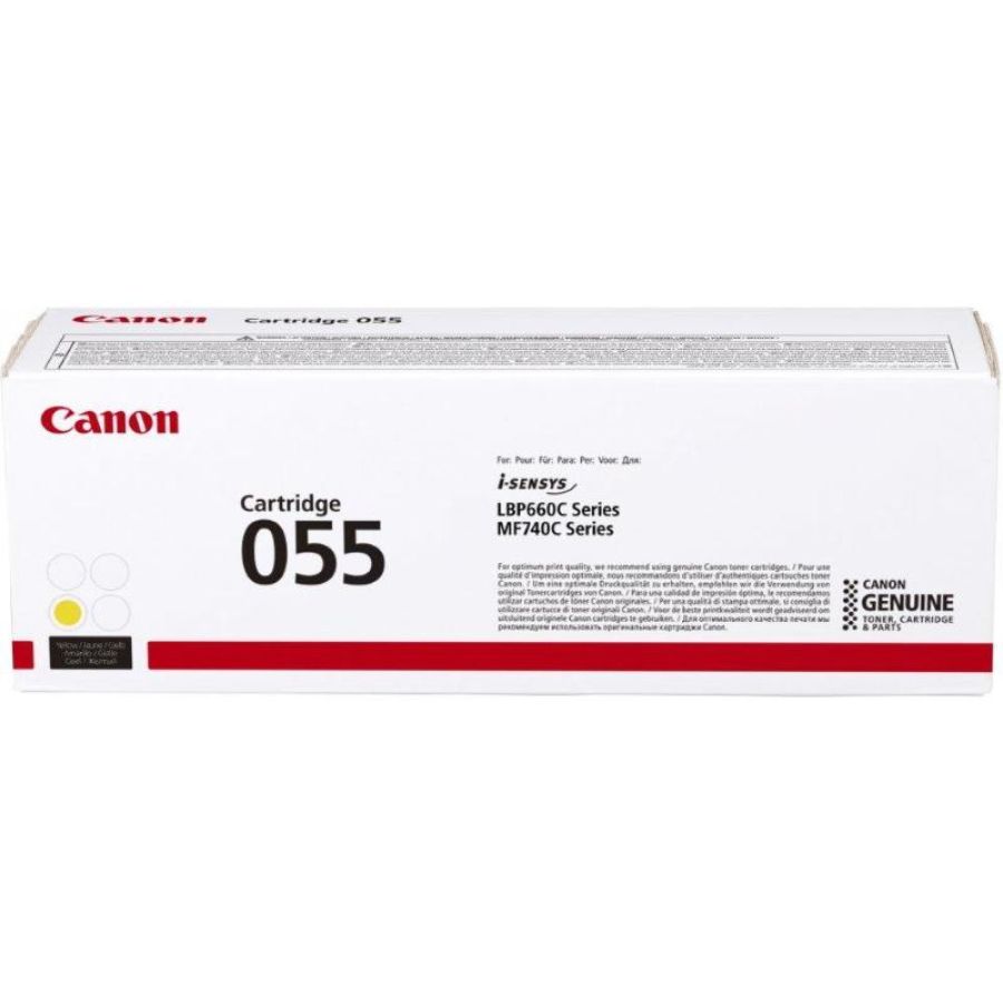 Canon 055 toner giallo per lbp664cx - lbp663cdw - mf746cx - mf744cdw - mf742cdw 2.100 pagine