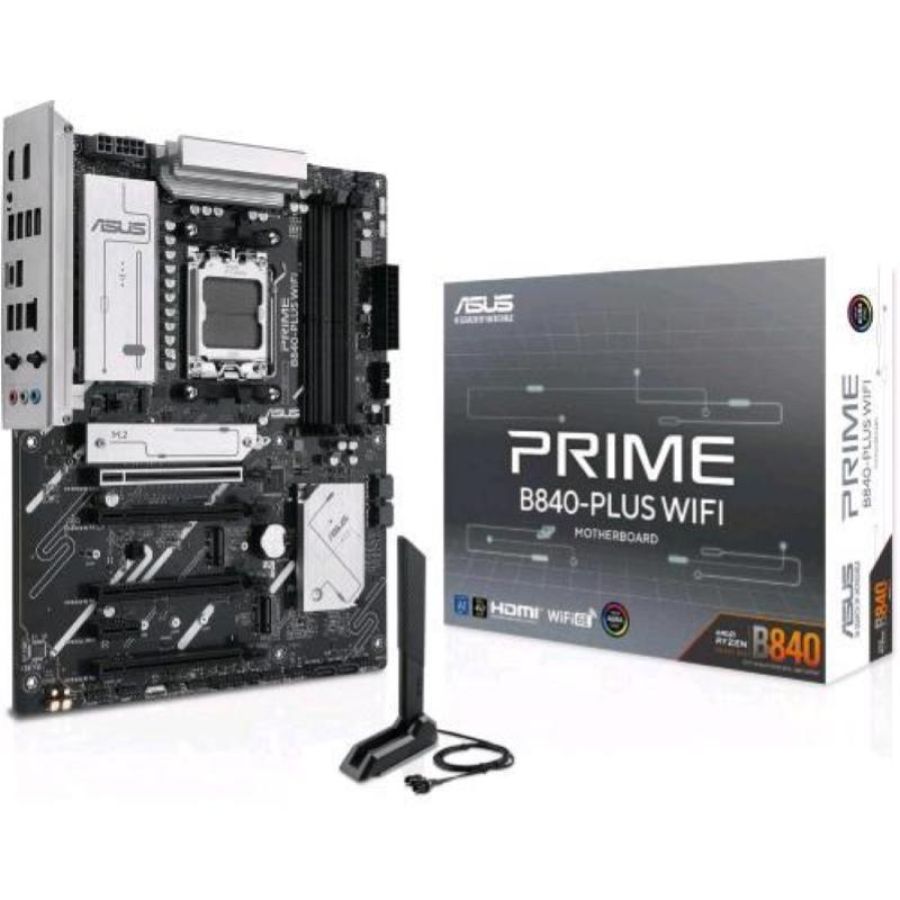 Asus prime b840-plus wifi scheda madre amd atx slot ddr5 pcie 4.0 ready 3 slot m.2 wifi 6e ethernet realtek 25 gb displayport hdmi usb-c e usb-a da 20 gbps bios flashback e aura sync