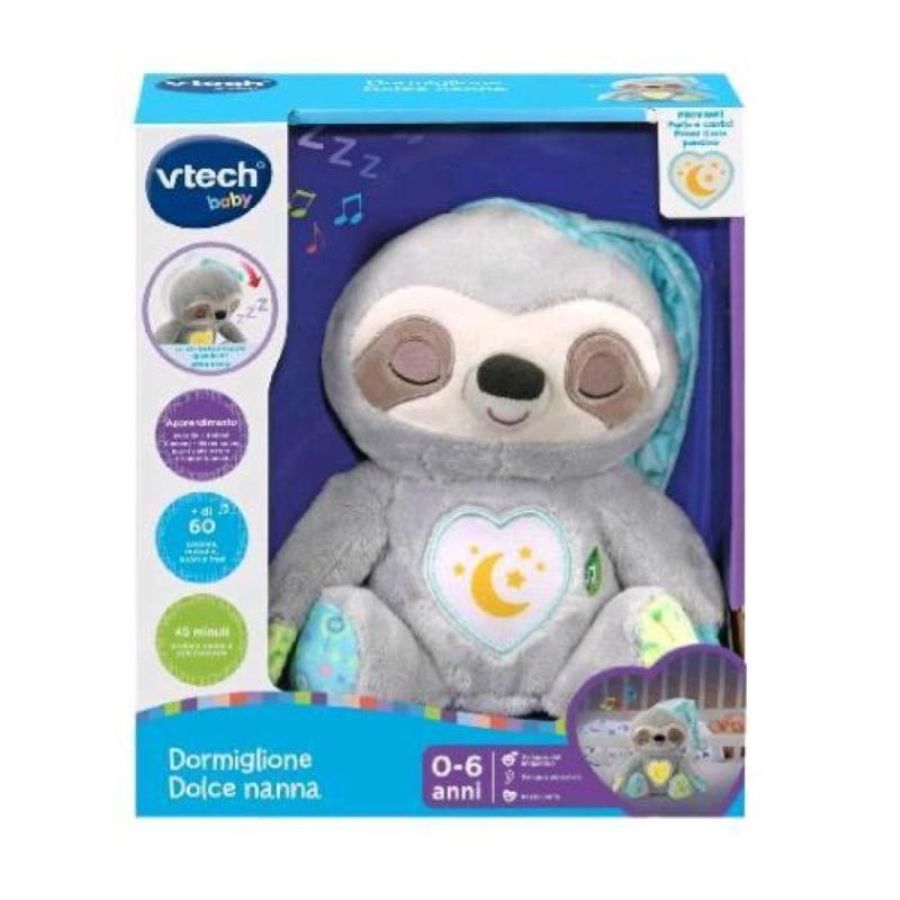 V-tech dormiglione dolce nanna peluches con luce notturna 25 melodie 3 canzoni e timer