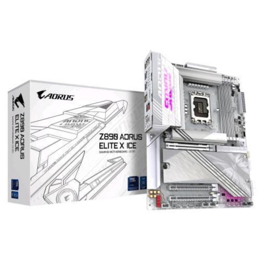 Gigabyte z890 aorus elite x ice scheda madre - supporta cpu intel core ultra (serie 2), vrm a 16+1+2 fasi, fino a 9500mhz ddr5 (oc), 1xpcie 5.0 + 4xpcie 4.0, wi-fi 7, lan 2.5gbe, thunderbolt 4