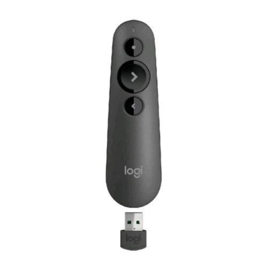 Logitech r500s puntatore telecomando laser wireless bluetooth compatibilita universale raggio azione 20 mt 3 pulsanti grey