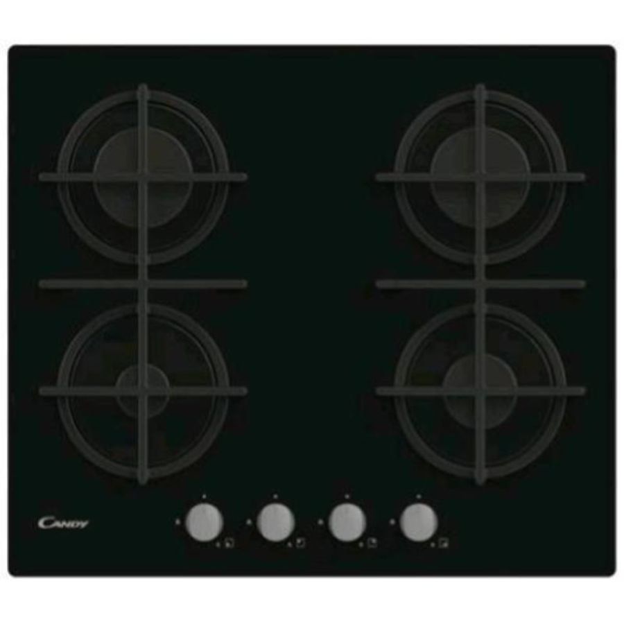 Candy cvg6b piano cottura a gas 4 fuochi piano in vetro temperato nero