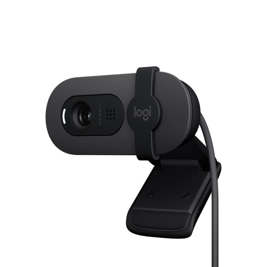 Logitech brio 100 webcam 2mp 1920 x 1080 usb audio cavo 1.5 mt certificata microsoft i team grafite