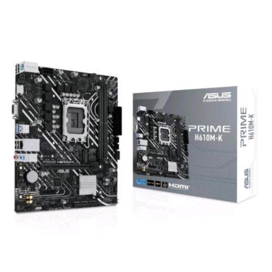 Asus prime h610m-k scheda madre matx intel h610 (lga 1700) ddr5 pcie 4.0 slot m.2 realtek 1 gb ethernet hdmitm vga usb 3.2 gen 1 sata 6 gbps