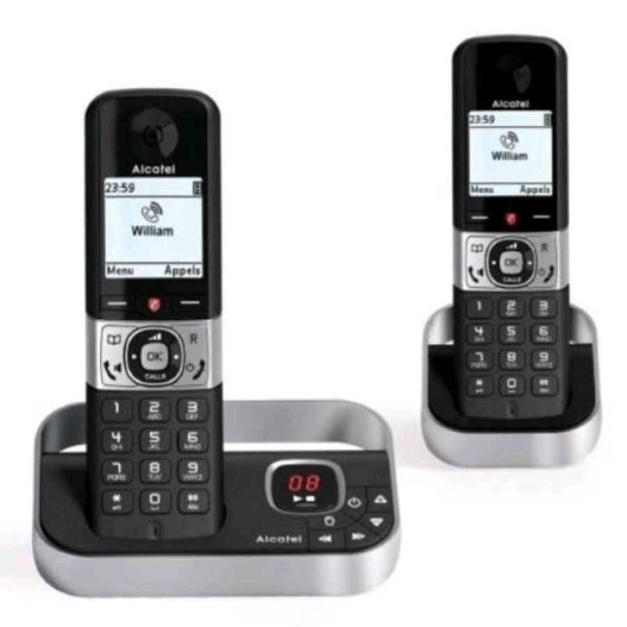 Alcatel f890 voice duo telefono cordless dect con segreteria telefonica + 1 aggiuntivo