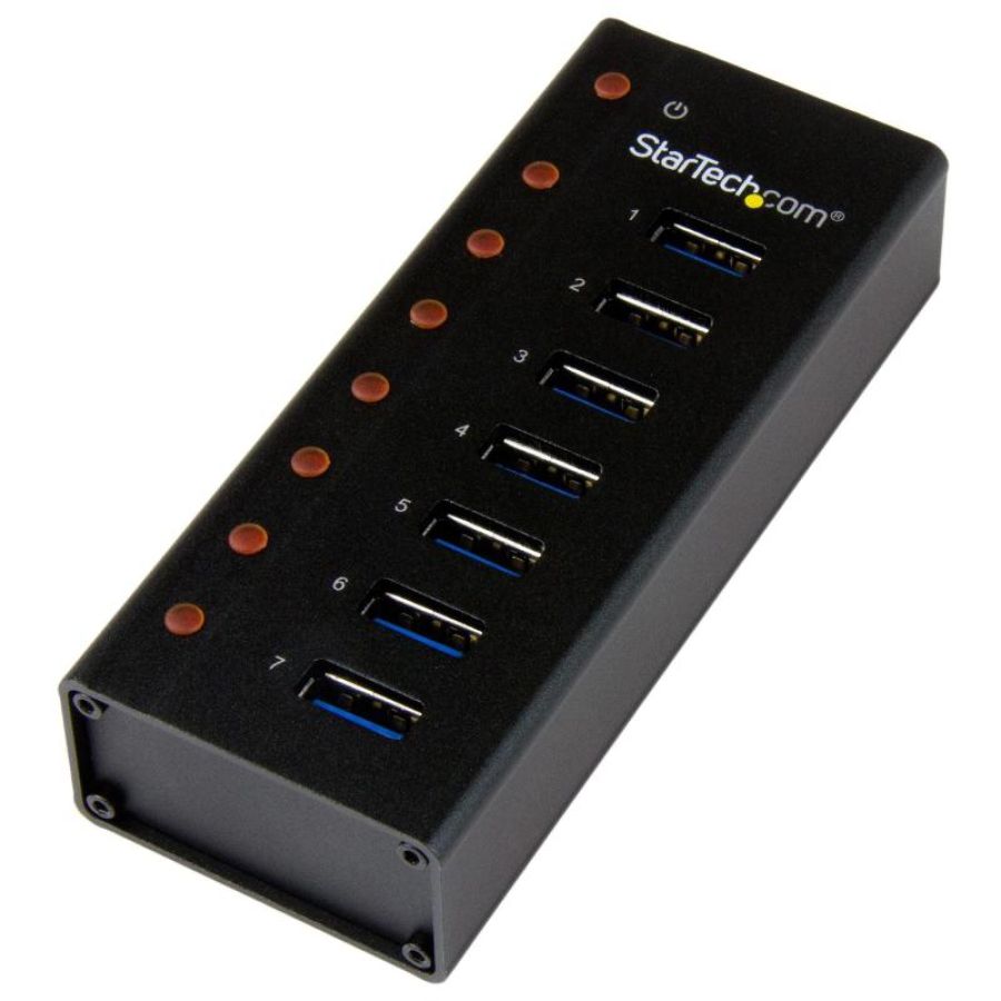 Startech.com hub usb 3.0 a 7 porte con case metallico - perno e concentratore usb 3.0 desktop/montabile a parete