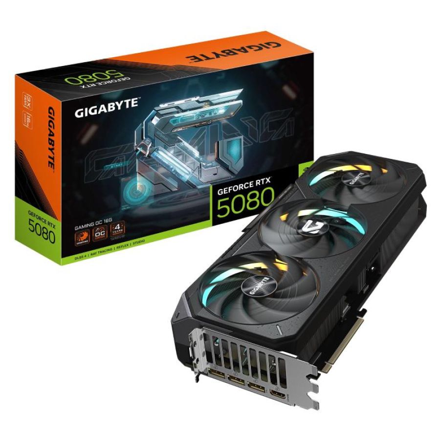 Gigabyte geforce rtx 5080 gaming oc 16gb gddr7 dlss4 triple fan pci express 5.0 - 1 x hdmi 3 x displayport