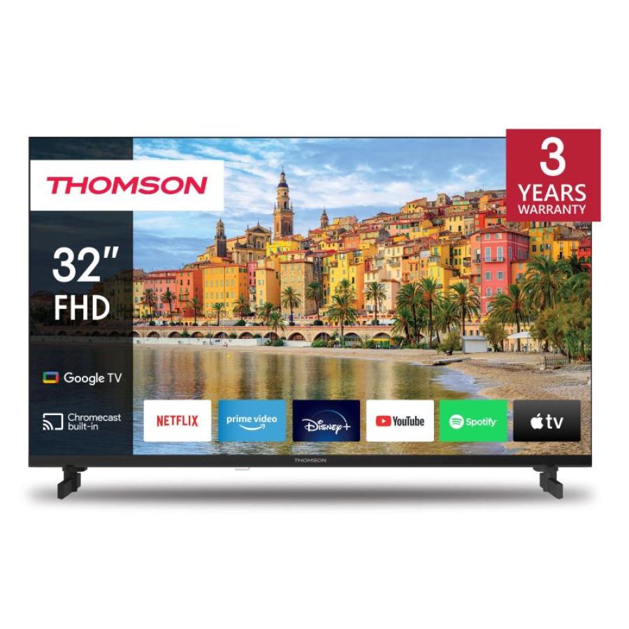 Thomson 32fg2s14 smart tv 32 pollici full hd display led sistema google tv dvbt2-c-s2 classe e colore nero
