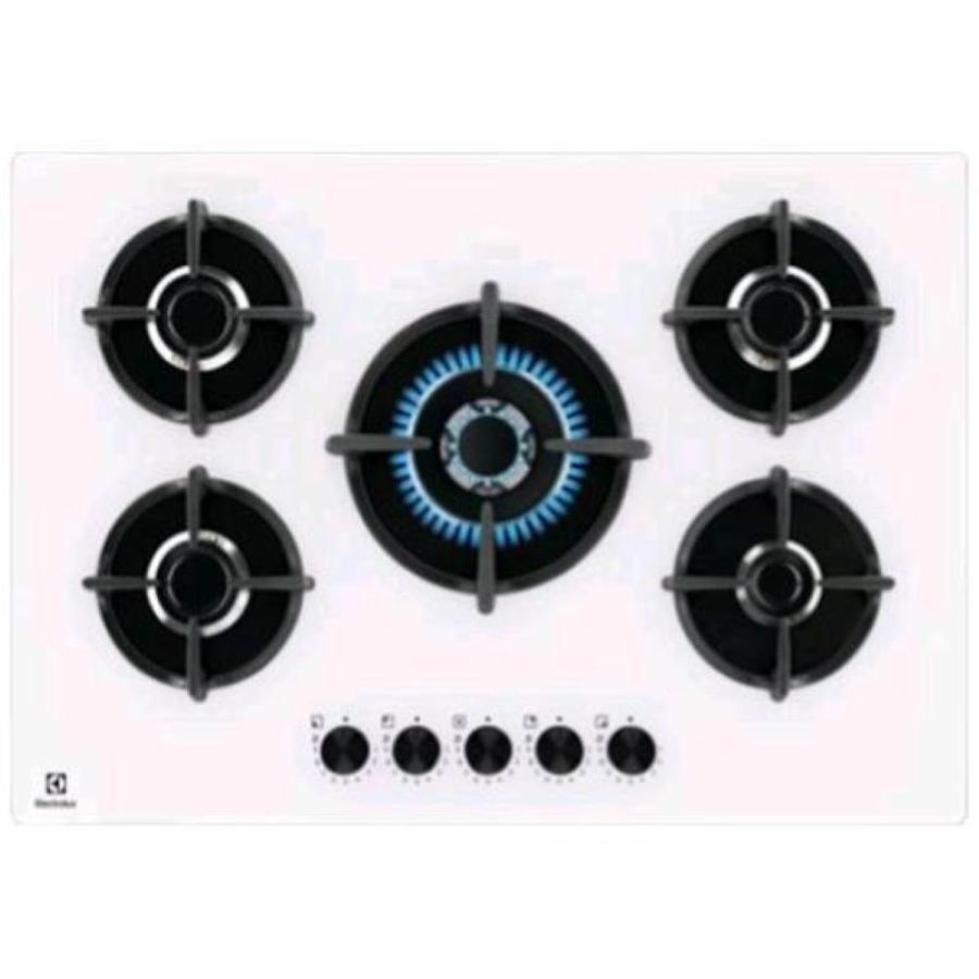 Electrolux egg75372w piano cottura a gas 5 fuochi 75 cm piano in vetro bianco