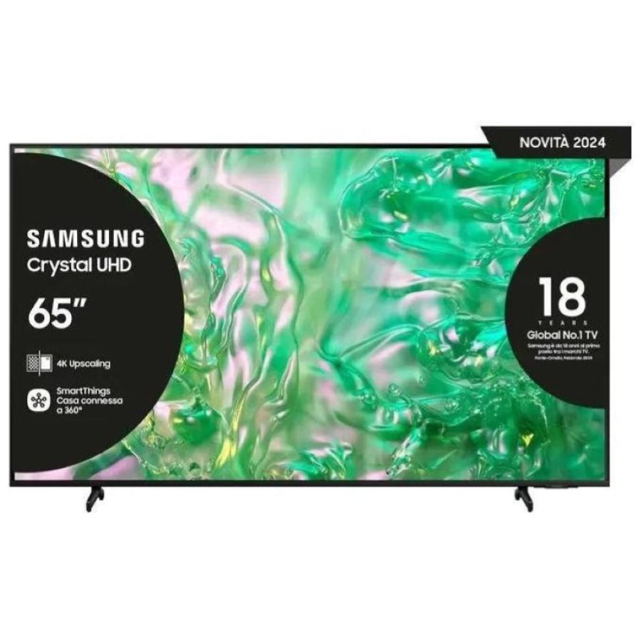 Samsung ue65du8070uxzt tv crystal uhd 4k 65 pollici smart tv wi-fi nero 2024 processore crystal 4k upscaling airslim design ots lite