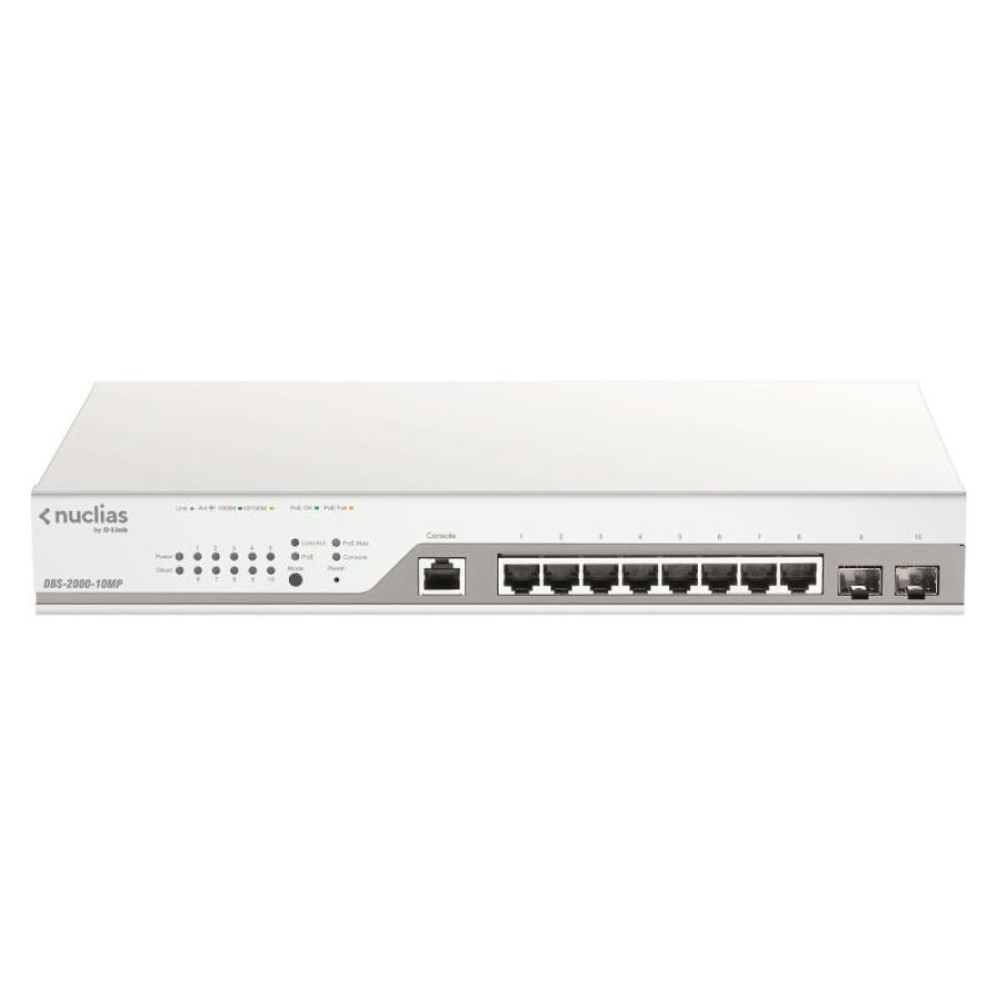 D-link dbs-2000-10mp switch di rete gestito l2 gigabit ethernet (10/100/1000) supporto power over ethernet (poe) grigio