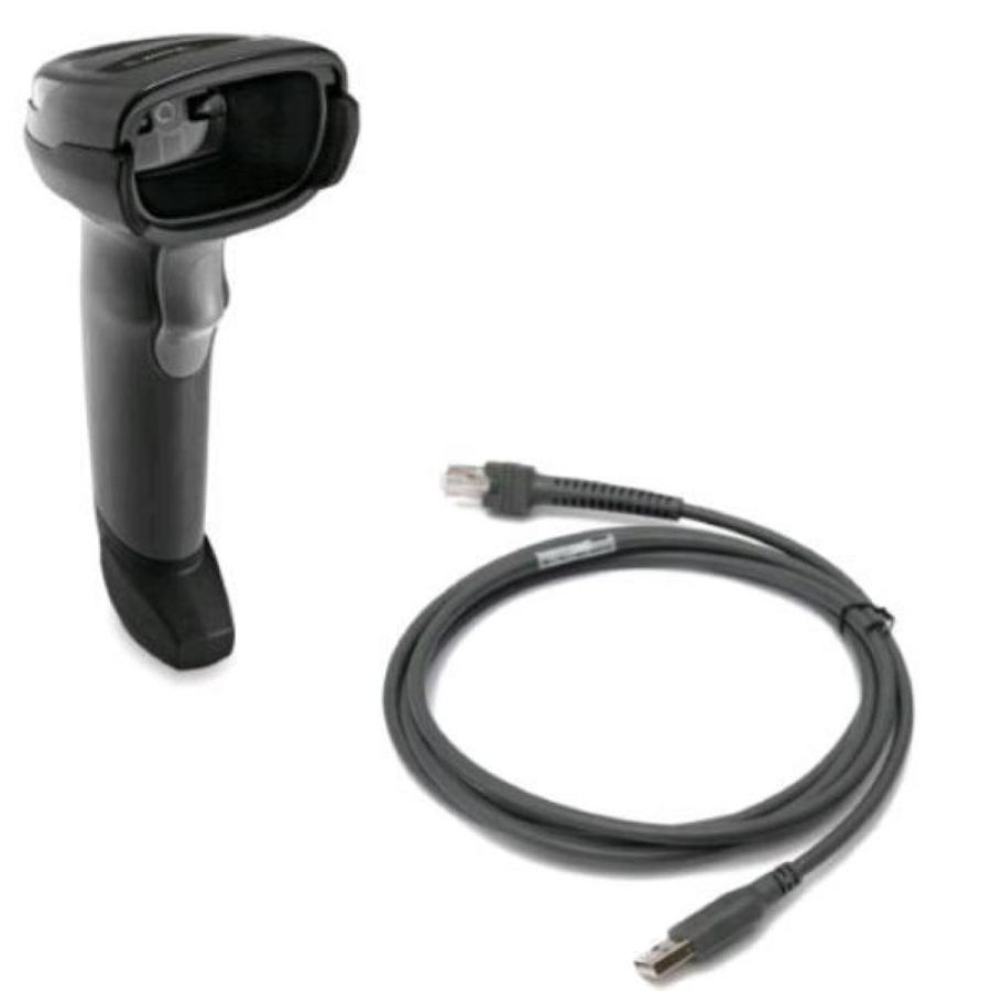 Zebra ds4608-sr lettore di codici a barre portatile 1d/2d led usb kit scanner + cavo usb nero