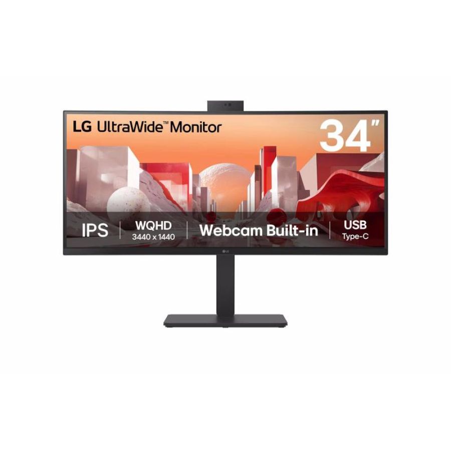 Lg monitor curvo 34ba85qe 34`` led ips 21:9 3440 x 1440 5ms 300 cdm webcam reg altezza usb-c dock dp-hdmi