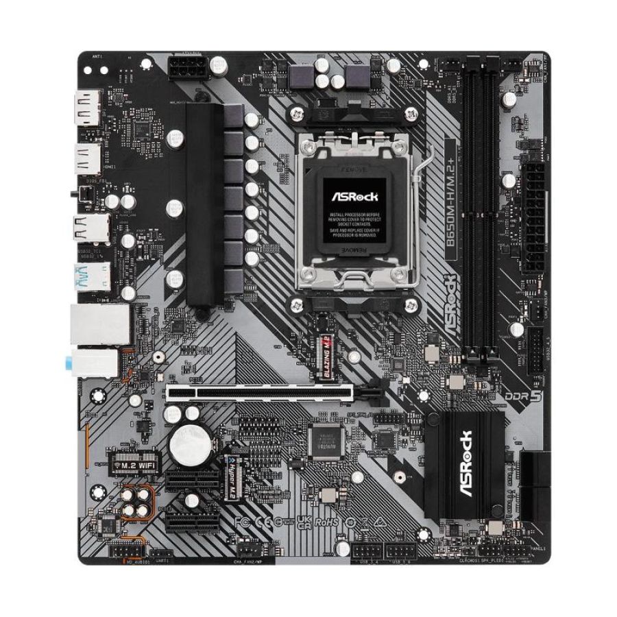 Asrock b650m-h/m.2+ amd b650 presa di corrente am5 micro atx