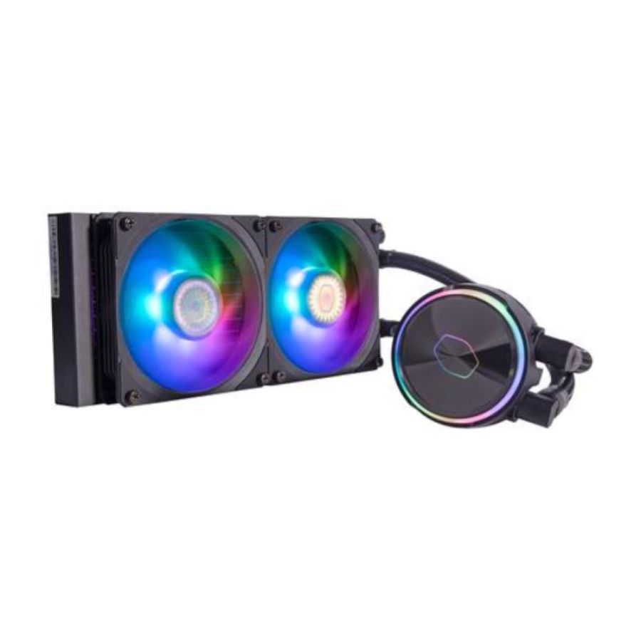 Cooler master masterliquid pl240 flux sistema di raffreddamento a liquido aio per cpu 2 ventole 120mm radiatore 240 mm controller rgb indirizzabile gen2 - supporta amd e intel