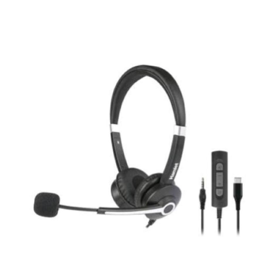 Hamlet hheadm-cjs cuffia professionale biaurale con microfono usb-c jack 3.5 mm telecomando black silver