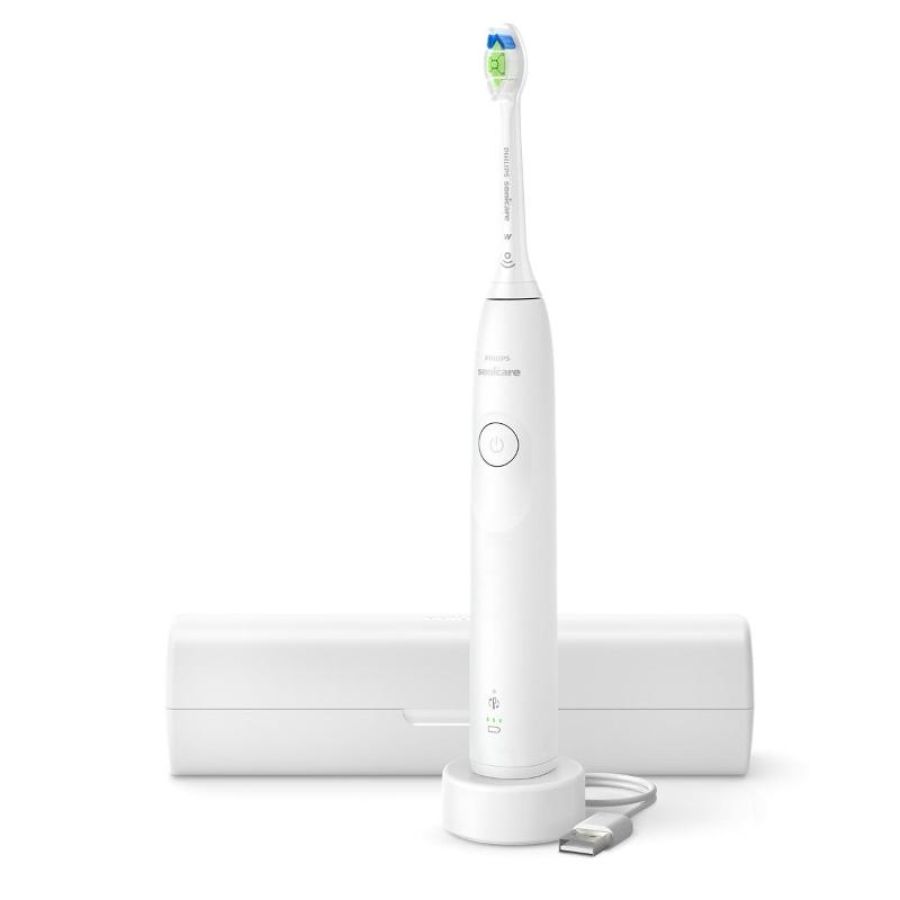 Philips hx7108/02 spazzolino da denti elettrico ricaricabile tecnologia sonicare 5300 2 livelli di intensita` con custodia bianco