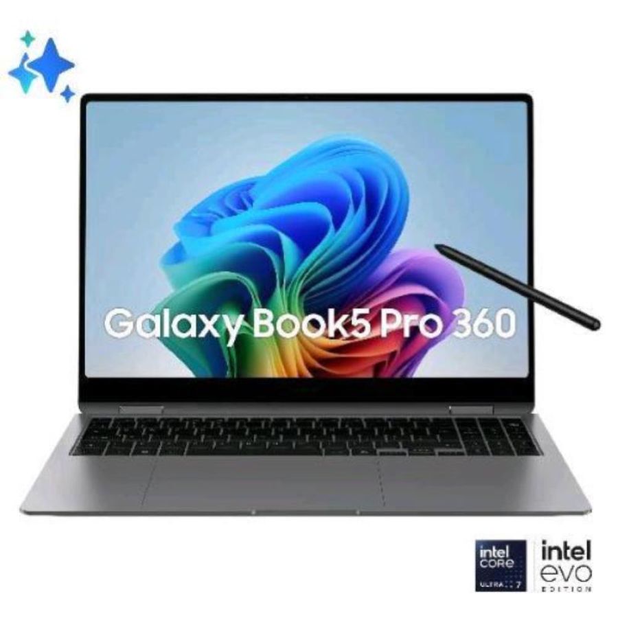Samsung galaxy book5 pro 360 np964qha-kg1it 16 intel core ultra 7 256v ram 16gb-ssd 512gb nvme-intel arc gaphics 8gb-wi-fi 7-win 11 prof