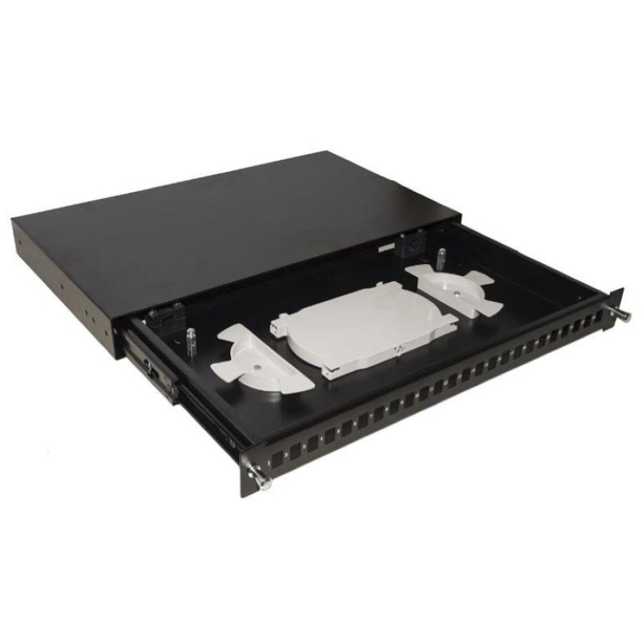Link cassetto fibra ottica 24 porte per adattatori lc duplex 1 unita` per installazione 19 nero