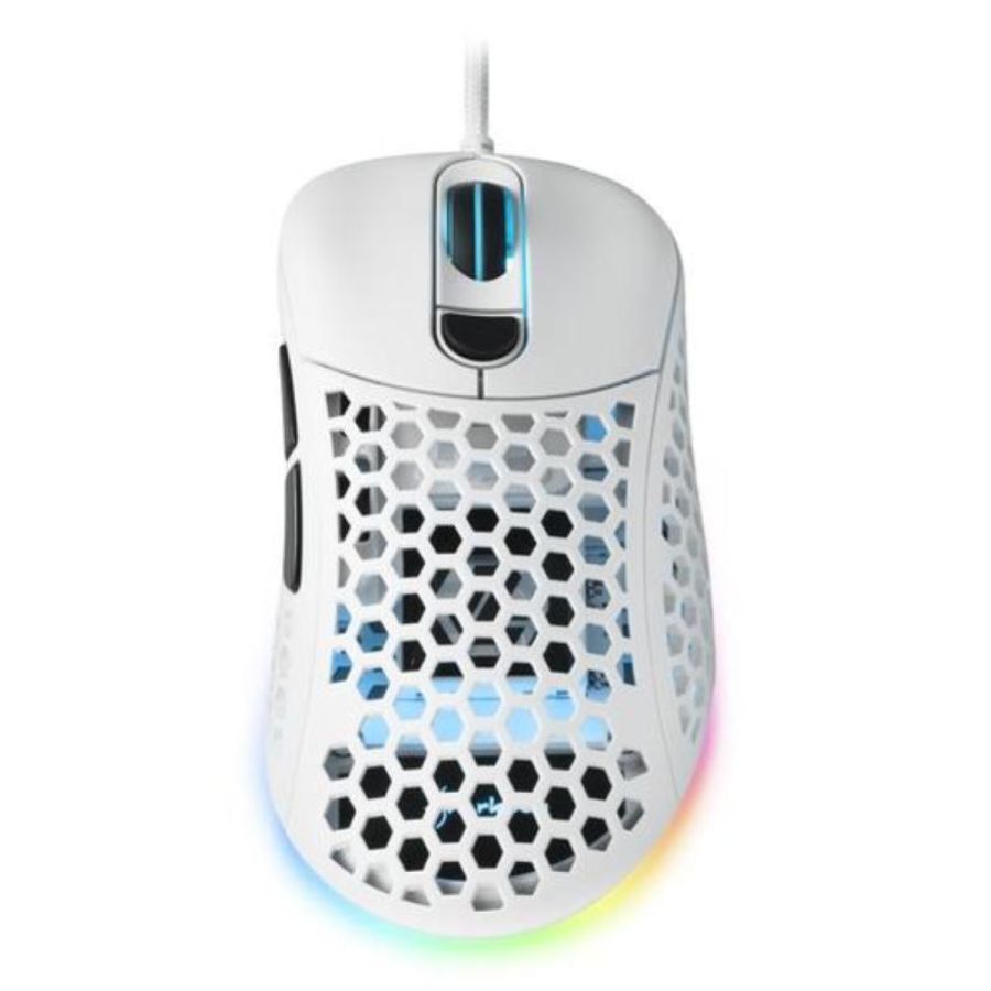 Sharkoon light2-200 mouse gaming black 16000 dpi max rgb 6 tasti usb 1.8mt bianco