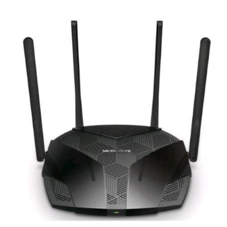 Mercusys mr80x router wi-fi 6 dual-band ax3000 2.4/5ghz 3 porte lan gigabit 1 porta wan gigabit- 4 antenne fisse desktop nero